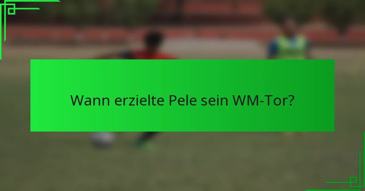 Wann erzielte Pele sein WM-Tor?