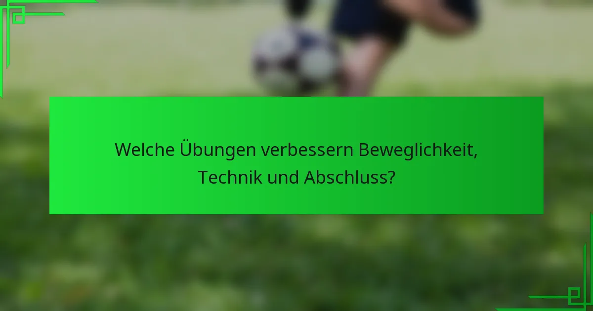 Welche Übungen verbessern Beweglichkeit, Technik und Abschluss?